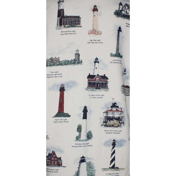 Vintage Art Unlimited XL USA Lighthouses Button Front Fleece Jacket Unisex - Picture 4 of 5